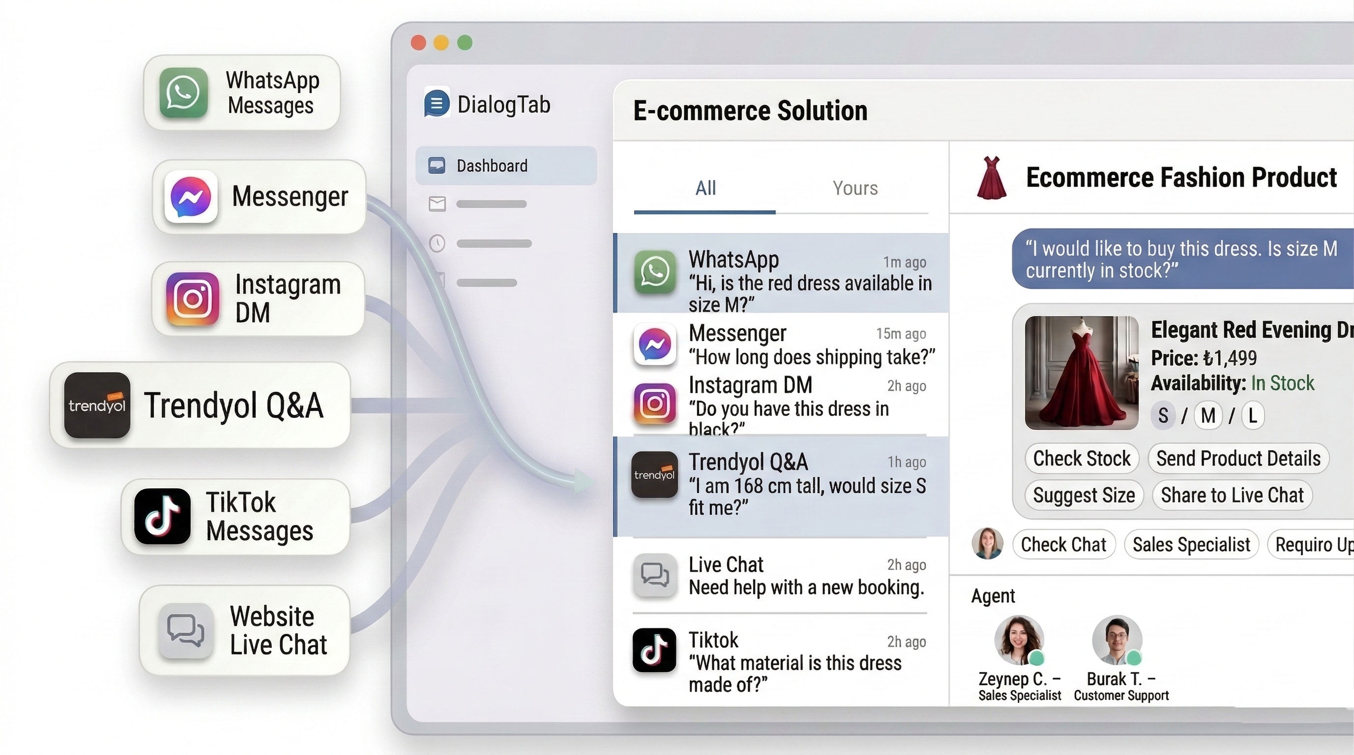 DialogTab Dashboard - Unified Inbox