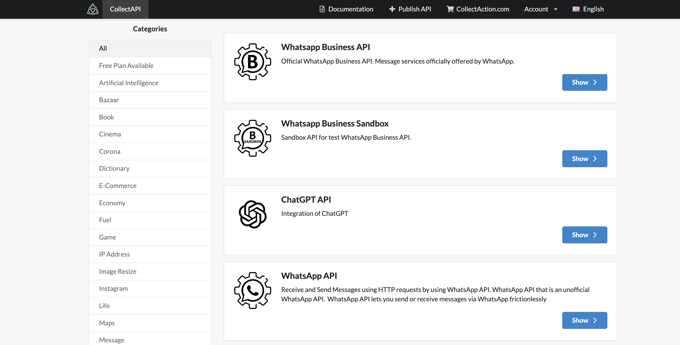 API Marketplace - Find Awesome APIs | CollectAPI